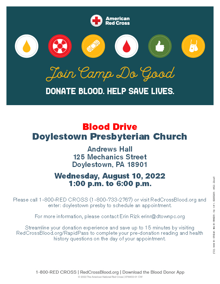 Red Cross Blood Drive at DPC | Doylestown Presbyterian Church